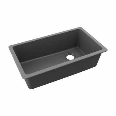 ELKAY Sink: 33 in Overall Lg, 18 3/4 in Overall Wd, 9 1/2 in Bowl Dp, 30 3/8 in Bowl Lg - One-Bowl Counter-Mounted Kitchen & Bar Sinks without Faucets