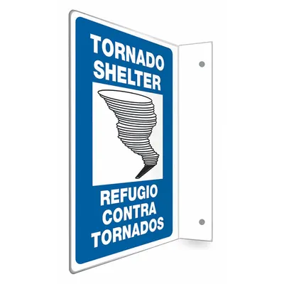 CONDOR L-Shape Projection Tornado Shelter Sign - L-Shape Projection Tornado Shelter/Refugio Contra Tornados Signs