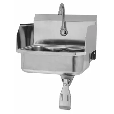 SANI-LAV Hand Sink: 1 Stations, 5 in Bowl Dp, 14 in Bowl Lg, 11 in Bowl Wd, Faucet Included - One-Station Wall-Mounted Hand Sinks with Faucets
