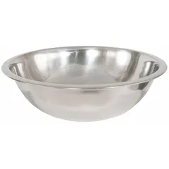 Stainless steel mixing bowl with 20 qt capacity and 18 7/8 in outside diameter. Silver finish. Suitable for large-volume mixing tasks in commercial food preparation.