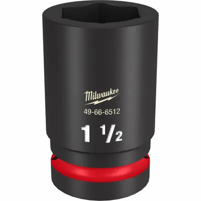 MILWAUKEE Deep Impact Socket: 1 in Drive Size, SAE, 1 1/2 in Socket Size, 6-Point - 1" Drive Impact Sockets