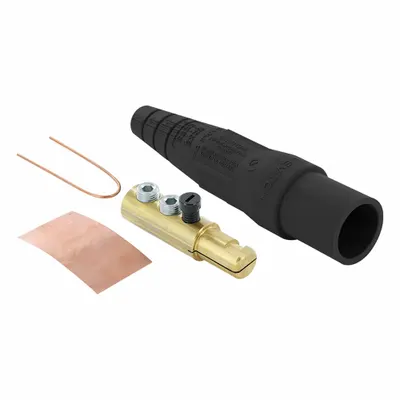 LEVITON Single Pole Inline: Male, Black, 600V AC/600V DC, 300 A, Double Set Screw Termination - Plugs with Set Screw Terminations