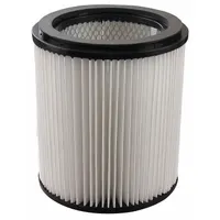 This DAYTON cartridge filter is a HEPA-grade, dry-pickup replacement filter made of paper media. Designed for Dayton canister vacuum systems, it captures fine dry particulates in industrial and commercial cleaning applications