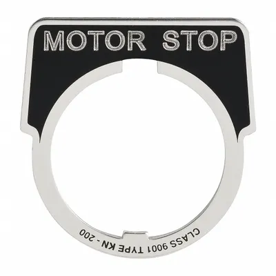 SCHNEIDER 9001KN237 Half-Round Legend Plate, 30 mm Mounting, 1 3/4 x 1 5/8 in - Push-Button Rings & Plates