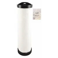 Round/oval engine air filter with radial seal design. Overall height 15 1/4 in. Compatible with Massey Ferguson vehicles. Used in engine air intake systems to filter incoming air