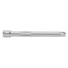This 3/8" drive hand socket extension provides a 6-inch overall length to access fasteners in recessed or confined spaces. It is suitable for automotive repair, machinery maintenance, and general assembly tasks where a standard-length extension is required. The extension features a chrome finish and is not insulated.