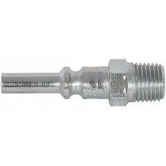 This steel Lincoln-style quick-connect air coupling plug is designed for pneumatic systems, providing a push-to-connect interface for air tools and hoses. With a 1/4 in body size and 1/4 in hose fitting size, it suits light-duty compressed air lines in industrial maintenance and production settings. Sold as a 2-pack.