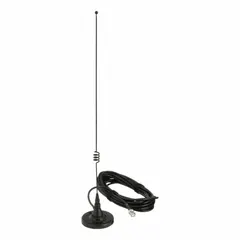 Antenna for two-way radio call boxes, compatible with DMR series. Includes 20 ft RG-58 coax cable with BNC connector for signal transmission.