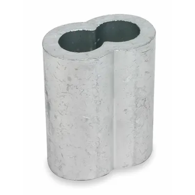 Dayton Wire Rope Oval Sleeve: Oval Sleeve, Swage, 5/16 in Compatible Rope Dia - Oval Sleeves