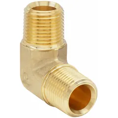 This 90° pipe elbow is used to change flow direction in high-pressure fluid systems. It features 3/4 in Male NPT threads on both ends and is rated for a maximum operating pressure of 2,600 psi. Suitable for hydraulic, pneumatic, and industrial applications.