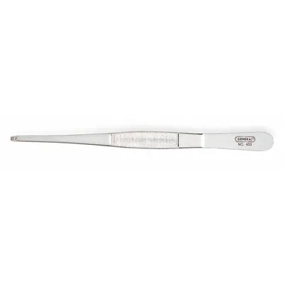 GENERAL Tweezers: Stainless Steel, Round, Straight Tip - General Purpose Tweezers