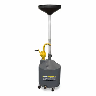 BENDPAK Portable Oil Drain: 18 gal Capacity, 18 in Overall Dia, 72 in Overall Ht - Portable Oil Waste Containers with Evacuator