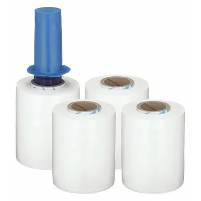 GOODWRAPPERS Opaque Stretch Wrap with Handle, Std Duty, 80 ga, 5 in x 4 PK