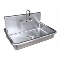 JUST MANUFACTURING Hospital Sink: 1 Stations, 13 1/2 in Overall Ht, 26 in Overall Lg, 2 Faucet Holes (MPN JADA3020-2-J)