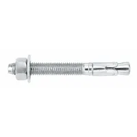 Zinc-plated steel wedge anchors for heavy-duty fastening into solid concrete. Each anchor has a 3/4 in diameter, 4 1/2 in thread length, and 3/4"-10 thread size. Supplied in a 20-pack. Suitable for securing structural elements, machinery, and fixtures in indoor industrial environments
