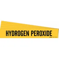 Pipe Marker: Hydrogen Peroxide, Yellow, Black, Fits 8 in and Larger Pipe O.D., 1 Pipe Markers, 5 PK (MPN 7158-1HV-PK)