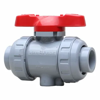 ASAHI 1-1/4 in CPVC Straight One-Piece Ball Valve with Tee Handle, 150 psi CWP - CPVC Ball Valves