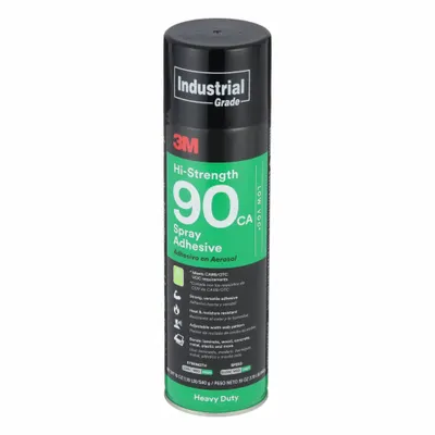 3M Hi-Strength 90CA Spray Adhesive, 24 fl oz, Aerosol Can, Clear - Spray Adhesives for Laminates