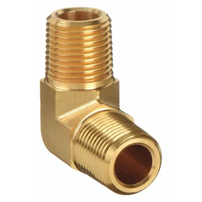 PARKER 8-8 ME-B Brass 90° Elbow, 1/2 in Male NPT x Male NPT, 3100 psi - Threaded Extreme-Pressure Instrumentation Pipe Fittings