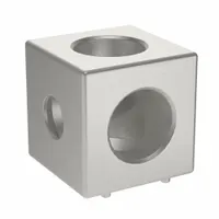 Squared Corner Connector: Squared Corner Connector, 25 Series, 25.2 mm x 25 mm x 25.2 mm, 2 Holes (MPN 093WW251N06)