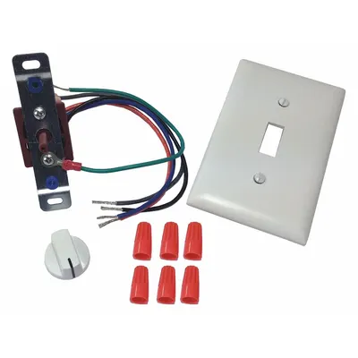 TJERNLUND Speed Control: Dial, 1 Switches or Dials, 24V AC, Steel Plate, White Plate - Dial Fan Speed Controls