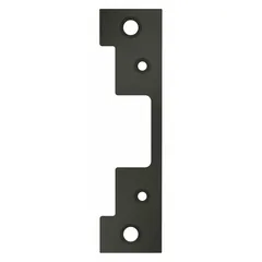 Bronze electric strike faceplate measuring 1-1/4 in wide by 4-7/8 in high. Compatible with HES Series 5000 electric strikes. Used as a cover plate for access control installations on commercial doors.