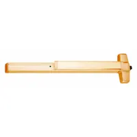 Rim-type exit device with touchbar style, bronze finish, for doors up to 4 ft wide. ADA compliant for accessibility. Suitable for commercial and industrial egress applications where code-compliant panic hardware is required