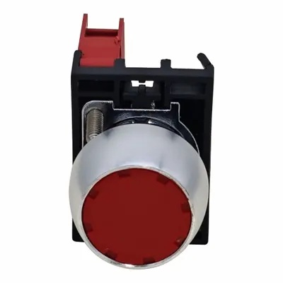 Dayton Flush Push Button Operator: Non-Illuminated, Flush Profile, Metallic, 22 mm - Flush-Mount Push Buttons