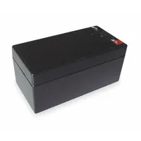 12V DC AGM sealed lead acid battery with 3.3 Ah capacity. Dual-purpose cycle type supports both standby and cyclic use. Flame retardant ABS housing. 0.187 in Faston terminal connection. Dimensions: 2.44 in height, 5.28 in width, 2.6 in depth. Suitable for backup power, security systems, emergency lighting, and small UPS applications