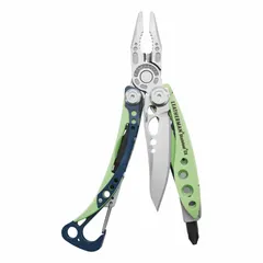 This LEATHERMAN multi-tool features fold-out pliers and 7 tools in a compact stainless steel body. With a closed length of 4 inches and open length of 6 inches, it is suited for everyday carry, outdoor tasks, and light repair work. The SEAFOAM finish distinguishes this model.