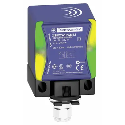 TELEMECANIQUE SENSORS Inductive Rectangular Proximity Sensor: Built-in Connector, Unshielded - Rectangular Sensors with Built-in Connectors