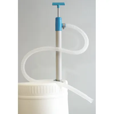 ACTION PUMP Hand Pump: Piston Action, Pump with Hose, PVC Housing, 36 oz per stroke - Down-Stroke Drum Pumps
