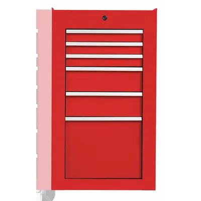PROTO Side Cabinet: Red, 6 Drawers, Keyed, 19 in W x 25 1/4 in D x 34 in H, Red / Gloss - Heavy-Duty Side Cabinets