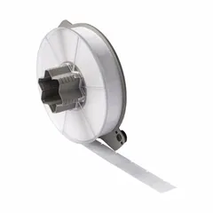 Polyester, black on white precut flag label for wire diameters from 0.06 in to 0.19 in. Compatible with A5500 printer series; requires SSR6006 ribbon. Used for wire and cable identification in industrial settings.