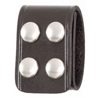 GOULD & GOODRICH, INC. Belt Keeper: Leather, 1 3/4 in Wd, Black, Nickel Snap (MPN B129)