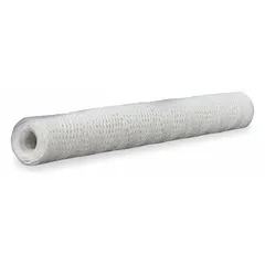 String wound polypropylene filter cartridge with 10 micron nominal rating and 10 gpm flow rate. Suitable for sediment removal in process water, cooling towers, and pre-filtration for reverse osmosis systems. Supplied in a 6-pack.