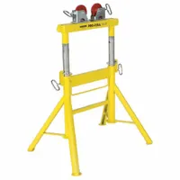 SUMNER Roller Head Pipe Stand: Straight Roller Head, 2,000 lb Max Load Capacity, Rigid Leg, Metal (MPN 4375SSWH)