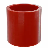 This general purpose plastic sleeve bearing is made of PTFE with a red finish. It has a 1 1/4 in bore, 1 1/2 in outer diameter, and 1 1/2 in overall length. Suitable for low-speed, light-load applications such as conveyors, packaging machinery, and agricultural equipment where self-lubrication and chemical resistance are required