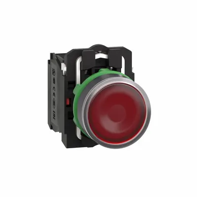 SCHNEIDER Illuminated Push Button: Illuminated, Flush Profile, Non-Metallic, 22 mm - Illuminated Flush-Mount Push Buttons