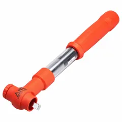 Insulated ratcheting micrometer torque wrench with 3/8 in square drive. Torque range 9 ft-lb to 44 ft-lb. Not tether capable. Used for precise tightening of fasteners in applications requiring electrical insulation.