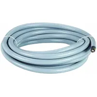 This unshielded continuous flexing cable features 25 conductors of 16 AWG with a gray PVC jacket. It is designed for exposed run tray applications in cable carriers or drag chains where repeated bending occurs. Minimum bend radius factor is 5 x OD for fixed installations and 7.5 x OD for flexible use