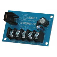 The ALTRONIX ALSD2 is a 2-channel, low-current siren driver accessory for power supplies. It operates on 6/12V DC input and is constructed with phenolic/fiberglass material. This unit is used to drive alarm sirens in security and access control systems