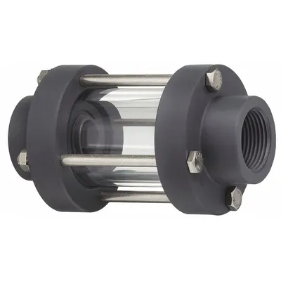 PLAST-O-MATIC Double Wall Sight Flow Indicator: Polypropylene, Double Walls, 3 in FNPT - Full-View Flow Indicators
