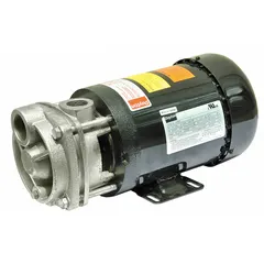 This Dayton turbine centrifugal pump is powered by a 1 1/2 hp, 230/460V AC, 3-phase motor with a 140 psi shut-off rating. The TEFC (Totally Enclosed Fan Cooled) motor enclosure protects against dust and moisture. Typical applications include high-pressure fluid transfer for water circulation, boiler feed, and pressure boosting in industrial and commercial systems.