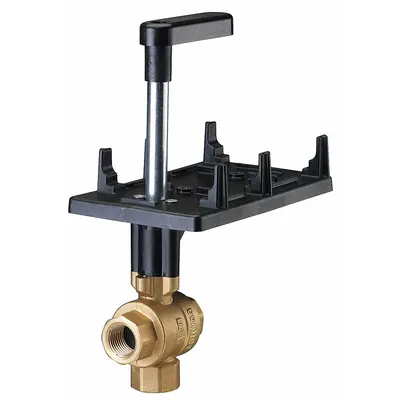 HVAC Control Ball Valve: 3-Way, 3/4 in Female NPT, 16 CV Flow, 16 Bypass CV Flow - 3-Way NPT Connection Ball Valves