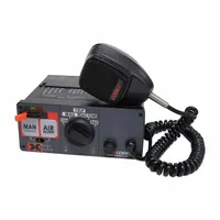 12V electronic siren controller producing Air Horn, Hi-Lo, Wail, and Yelp tones. Features a programmable 3-level slide switch and adjustable backlighting buttons for operation in low-light conditions. Suitable for use in emergency vehicles requiring audible warning signals