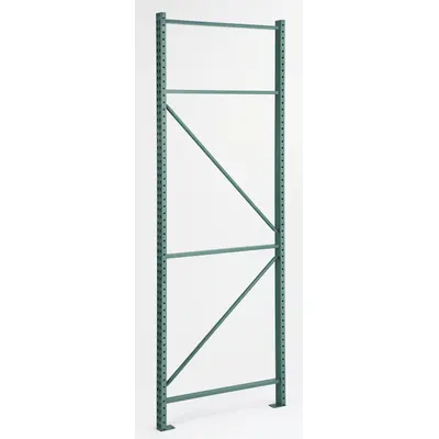 STEEL KING Upright Frame: Teardrop, 12 ft Overall Ht, 42 in x 3 in, Green - Steel King Impact-Resistant Teardrop Pallet Rack Uprights