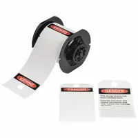 Pre-Cut Label Stock Roll: Danger, 5 3/4 in x 3 1/4 in, Polyester, White, 100 Tags (MPN B30-255-851-OSHADF)