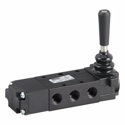Parker Manual Air Control Valve: DirectAir 4, Four-Way / Three-Position, Lever - Parker Directair 4 Series Manual Air Control Valves