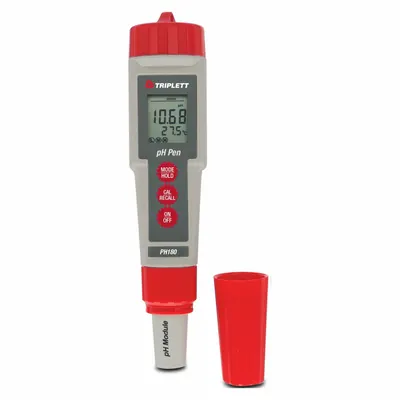 TRIPLETT pH Meter: pH/Temp, Meter, Reagents Sold Separately, 0 pH pH Range - Min - Pocket pH Testers